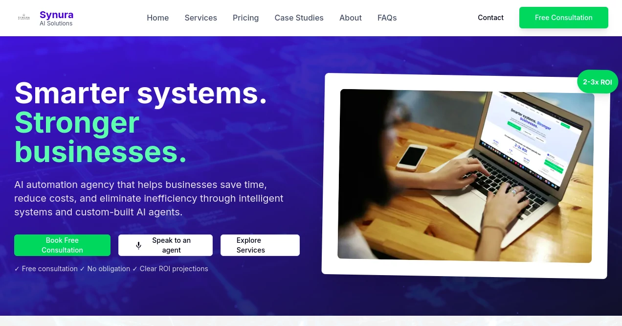Screenshot of Synura AI Solutions – An AI tool in the ,AI Workflow Management ,AI Project Management ,AI Task Management ,AI Analytics Assistant  category, showcasing its interface and key features.