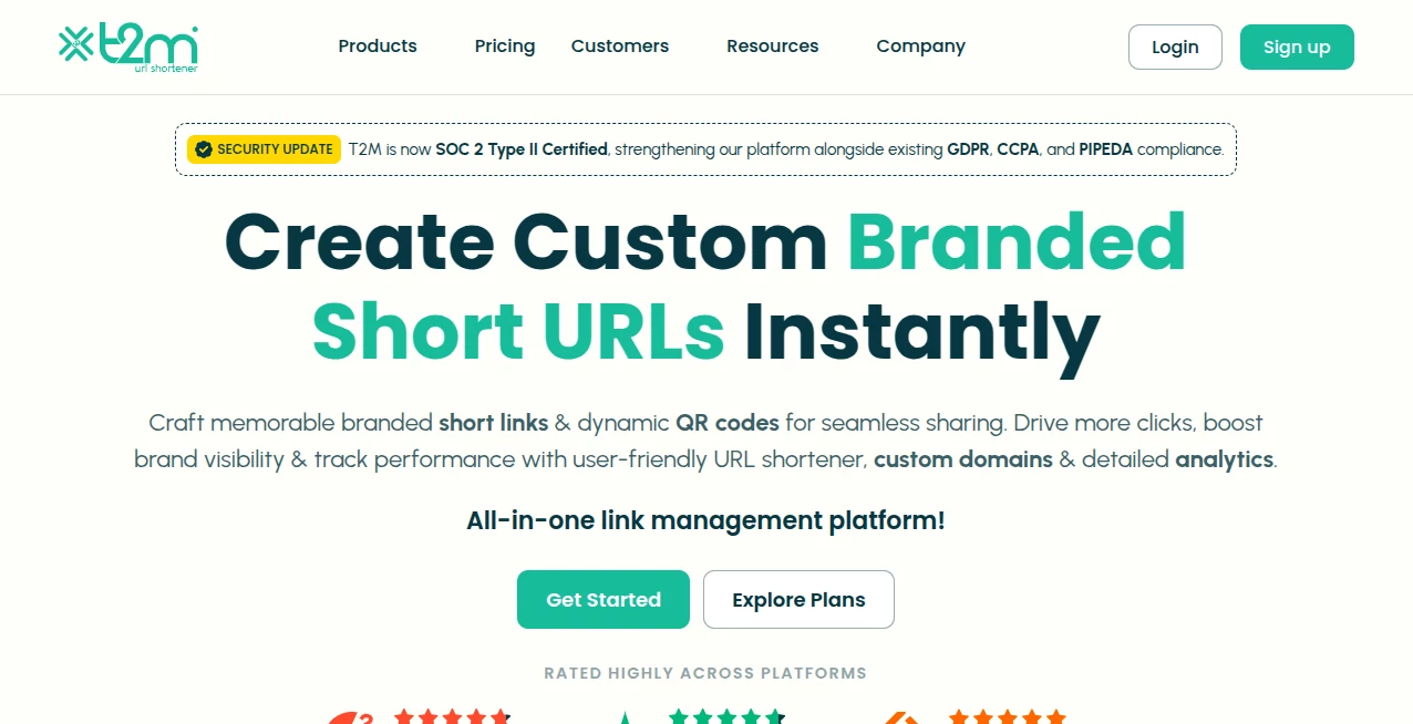 Screenshot of T2M URL Shortener – An AI tool in the ,AI Digital Marketing Generator ,AI E-commerce Assistant ,Other  category, showcasing its interface and key features.