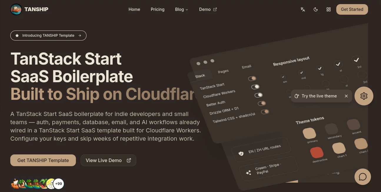 Screenshot of tanship – An AI tool in the ,AI Developer Tools  category, showcasing its interface and key features.