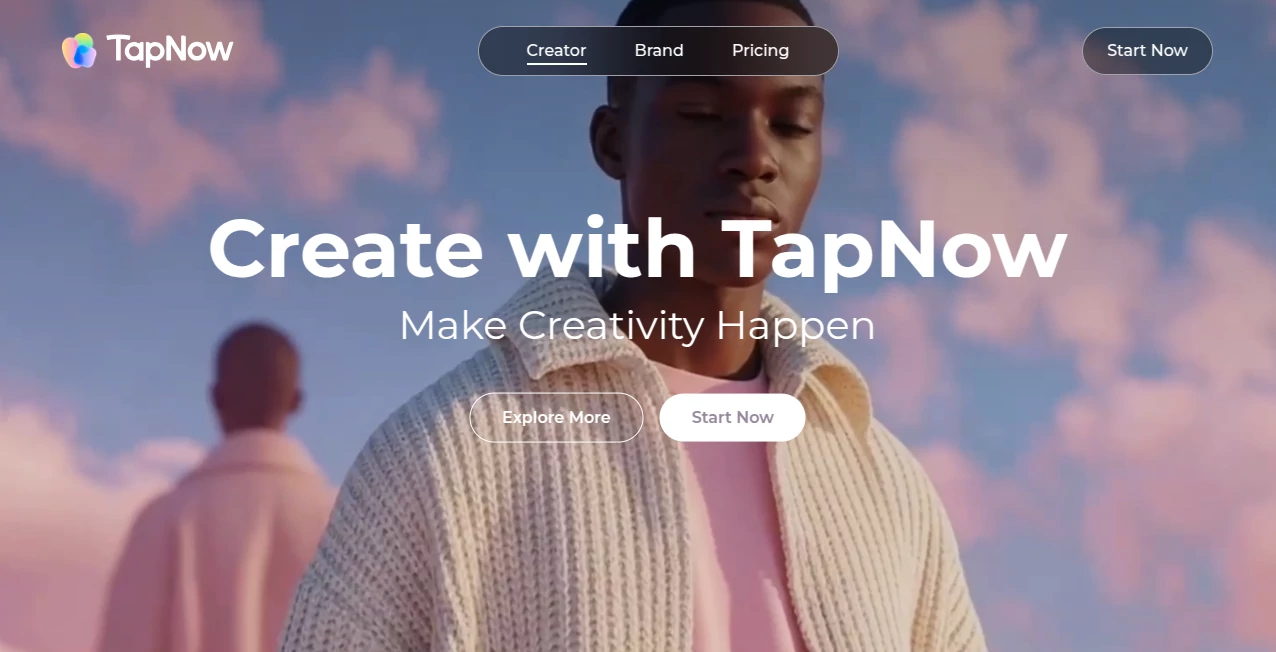 Screenshot of TapNow – An AI tool in the ,AI Image to Video ,AI Video Generator ,AI Text to Video ,AI Advertising Assistant  category, showcasing its interface and key features.
