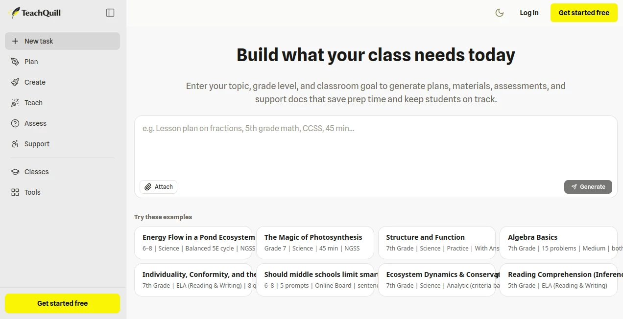 Screenshot of TeachQuill – An AI tool in the ,AI Tutorial ,AI Course ,AI Education Assistant  category, showcasing its interface and key features.
