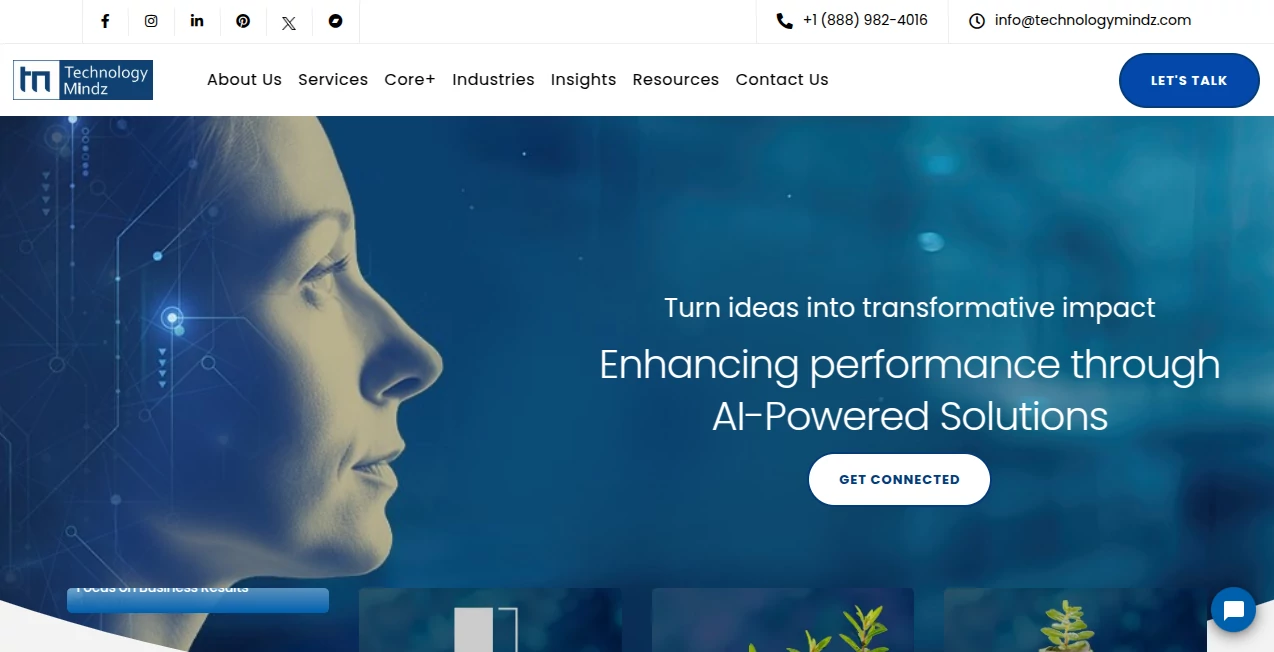 Screenshot of Technology Mindz – An AI tool in the ,AI Workflow Management ,AI Consulting Assistant ,AI Business Ideas Generator ,AI Developer Tools  category, showcasing its interface and key features.