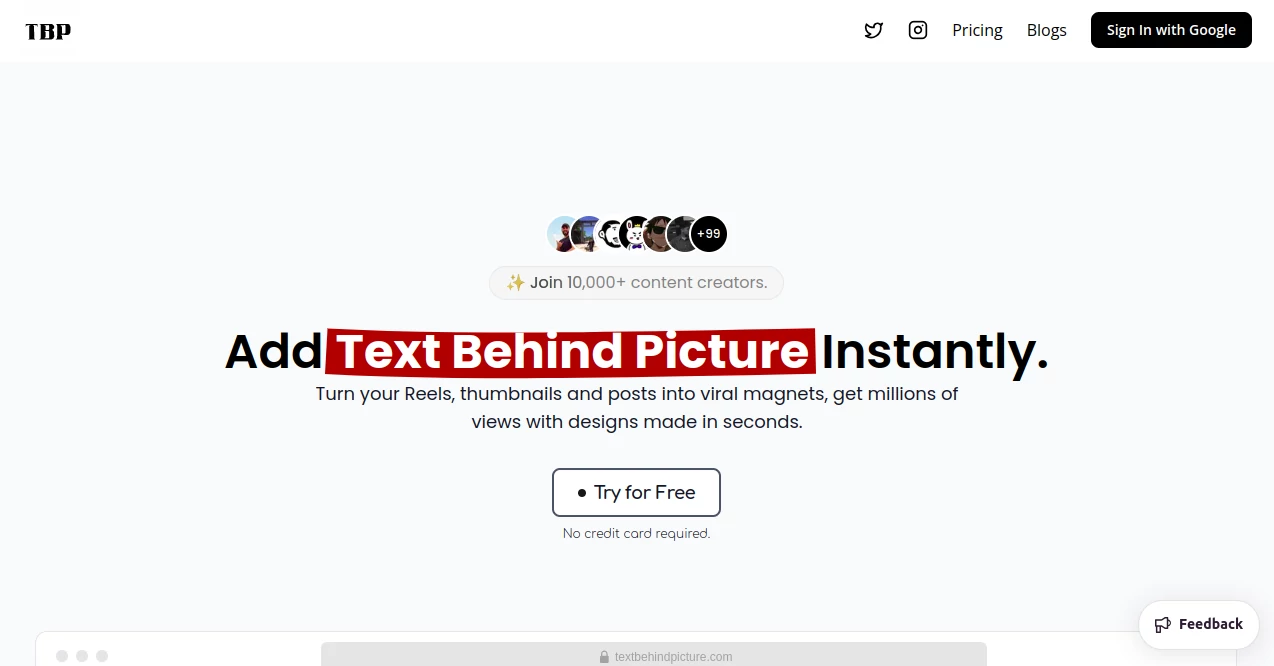 Screenshot of Text Behind Picture – An AI tool in the ,AI Cover Letter Generator ,Photo & Image Editor ,AI Photo & Image Generator ,AI Banner Generator  category, showcasing its interface and key features.