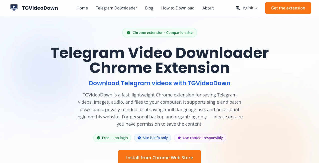 Screenshot of Telegram Video Downloader – An AI tool in the ,AI Productivity Tools ,AI Files Assistant ,Video  category, showcasing its interface and key features.