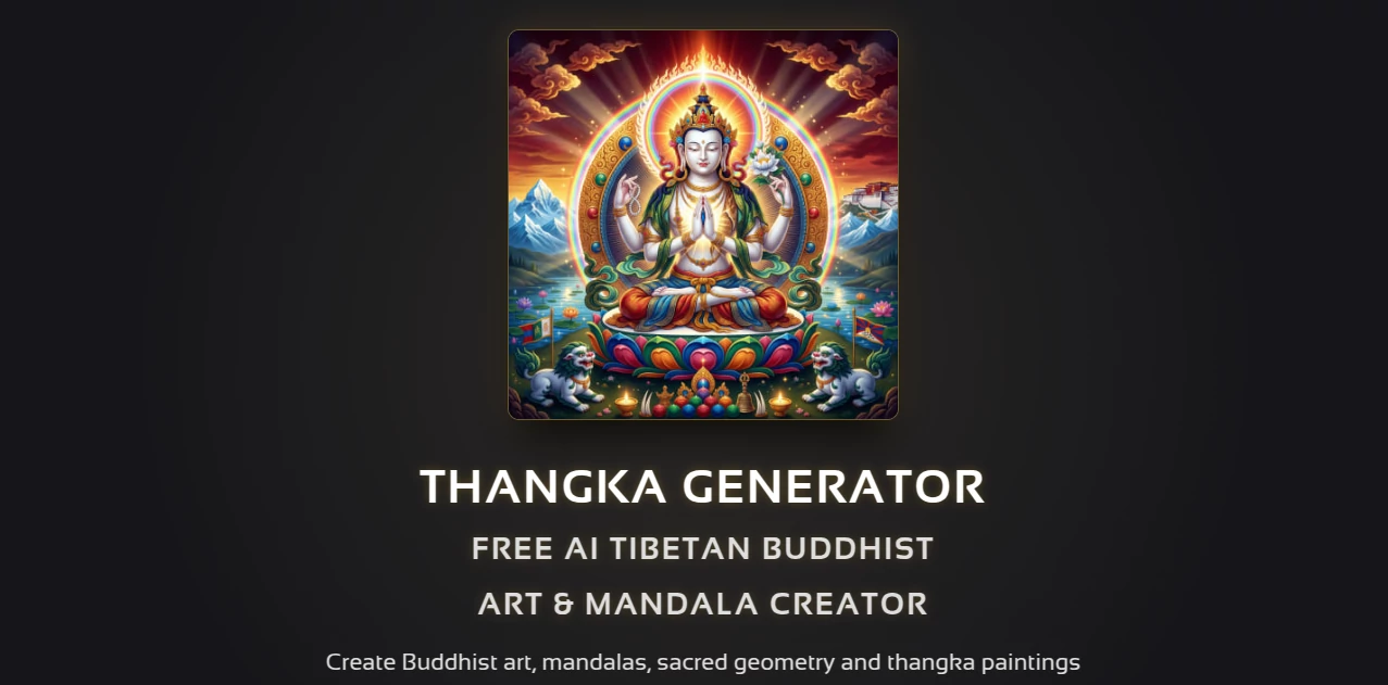 Screenshot of Thangka Space – An AI tool in the ,AI Text to Image ,AI Image to Image ,AI Video Generator ,AI Art Generator  category, showcasing its interface and key features.