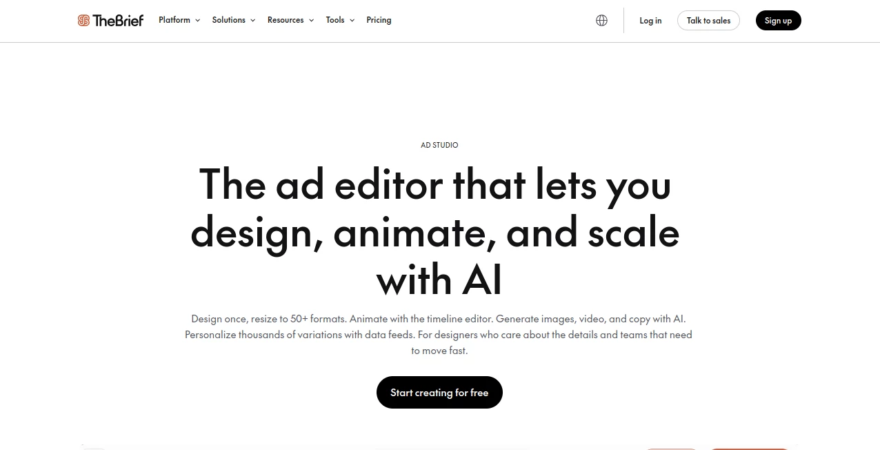 Screenshot of Ad Studio – An AI tool in the ,AI Ad Creative Assistant ,AI Ad Generator ,AI Advertising Assistant  category, showcasing its interface and key features.