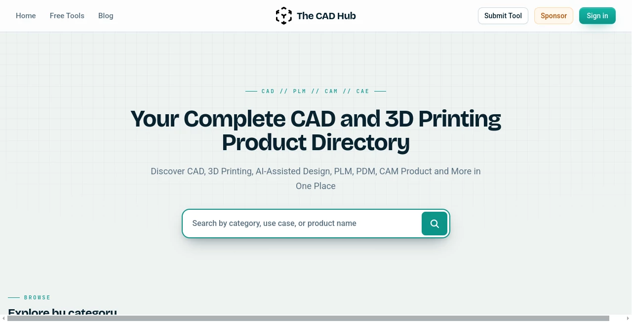 Screenshot of The CAD Hub – An AI tool in the ,AI Design Generator ,AI 3D Model Generator ,Code & IT ,Design & Art  category, showcasing its interface and key features.