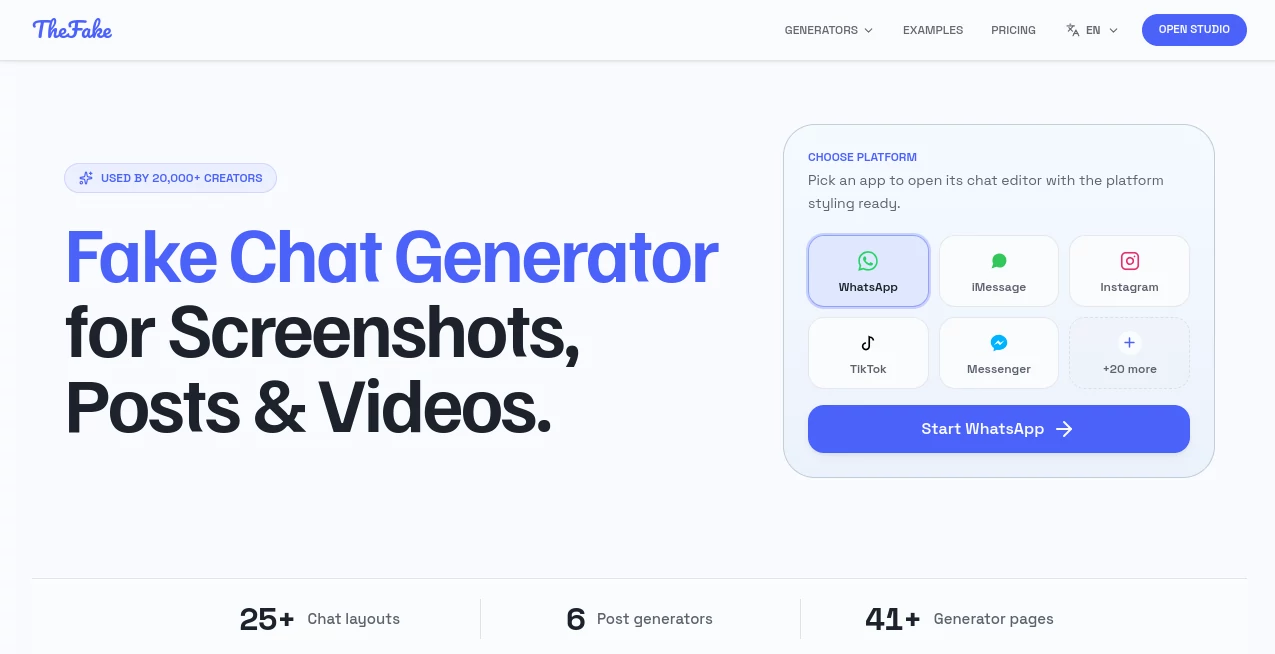 Screenshot of Thefake – An AI tool in the ,AI Photo & Image Generator ,AI Video Generator ,AI Social Media Assistant ,AI Design Assistant  category, showcasing its interface and key features.