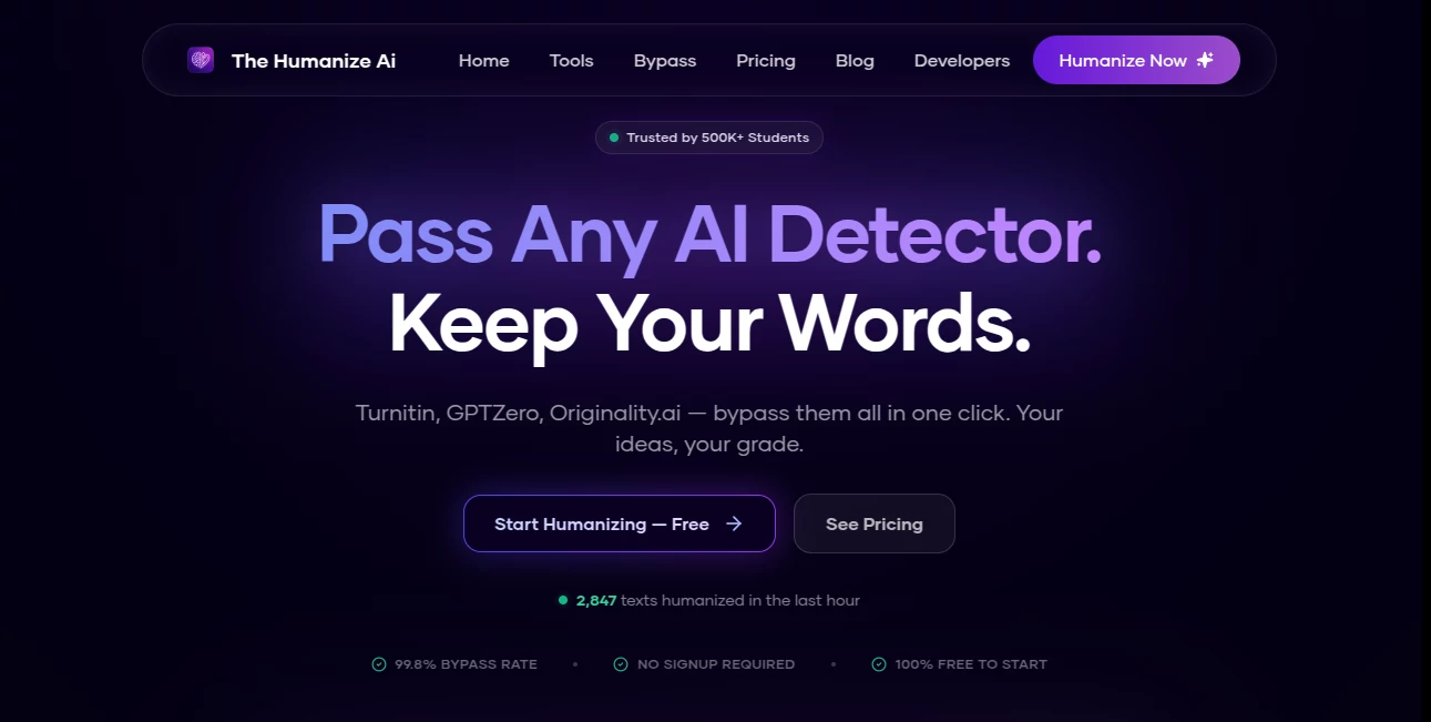 Screenshot of Humanize AI – An AI tool in the ,AI SEO Assistant ,AI Content Generator ,AI Rewriter ,AI Writing Assistants  category, showcasing its interface and key features.