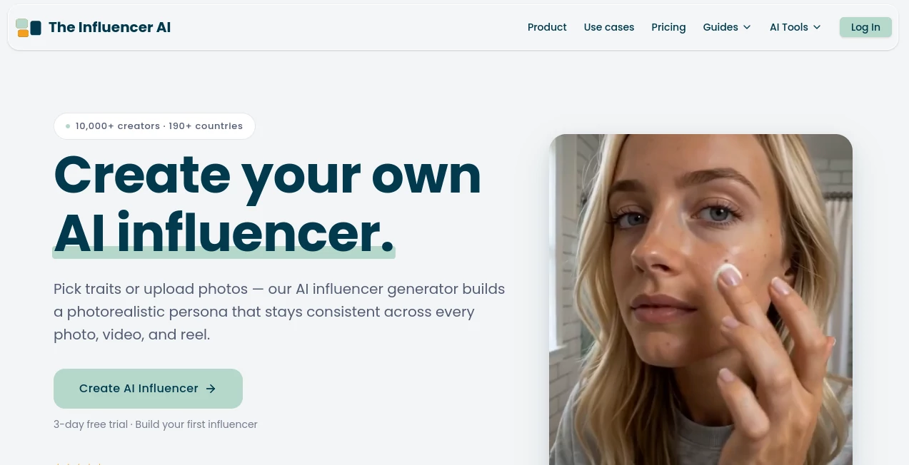 Screenshot of The Influencer AI – An AI tool in the ,AI Image to Video ,AI Video Generator ,AI Character ,AI Fun Tools  category, showcasing its interface and key features.