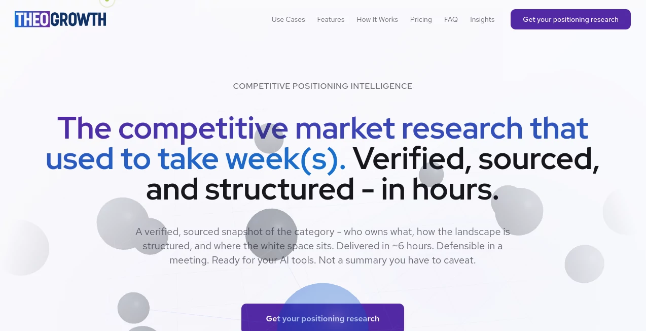Screenshot of THEO Strategist – An AI tool in the ,AI Research Tool ,AI Analytics Assistant ,AI Marketing Plan Generator  category, showcasing its interface and key features.