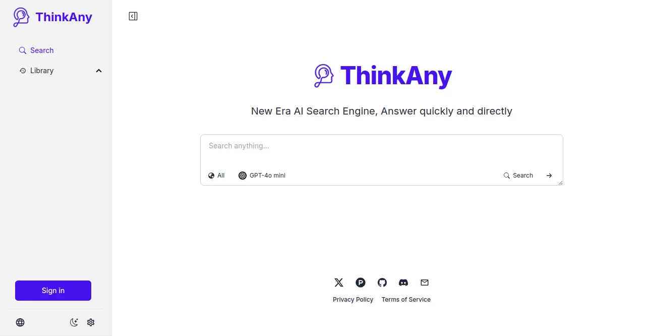 Screenshot of ThinkAny – An AI tool in the ,AI Workflow Management ,AI Knowledge Graph ,AI Mind Mapping ,AI Notes Assistant  category, showcasing its interface and key features.