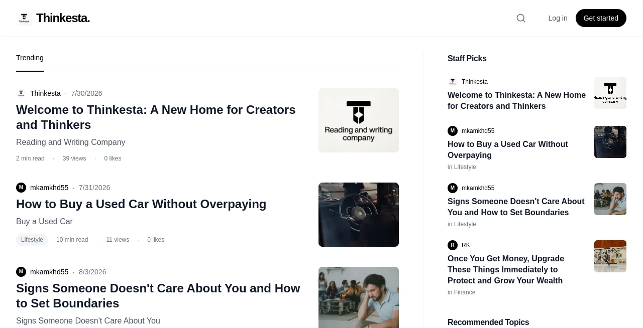 Screenshot of Thinkesta – An AI tool in the ,AI Content Generator ,AI Productivity Tools ,AI Team Collaboration ,AI Writing Assistants  category, showcasing its interface and key features.