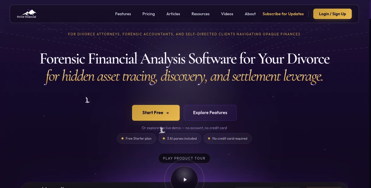 Screenshot of Thrive Financial – An AI tool in the ,AI Accounting Assistant ,AI Research Tool ,AI Consulting Assistant  category, showcasing its interface and key features.