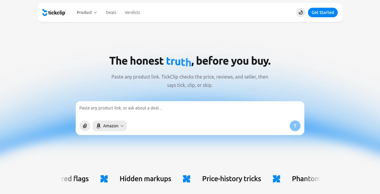 Screenshot of TickClip – An AI tool in the ,AI Digital Marketing Generator ,AI Video Generator ,AI Social Media Assistant ,AI Text to Video  category, showcasing its interface and key features.