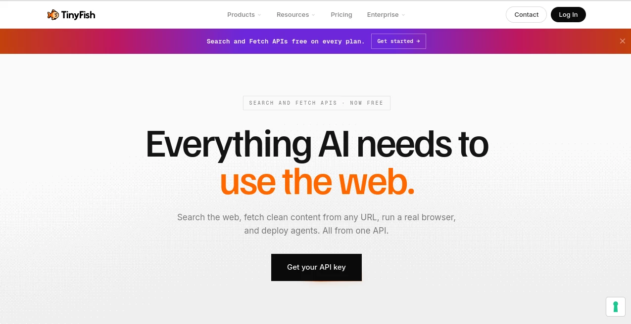 Screenshot of TinyFish – An AI tool in the  category, showcasing its interface and key features.