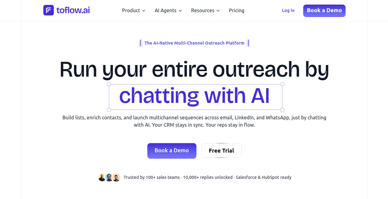 Screenshot of Toflow AI – An AI tool in the ,AI Research Tool ,AI Sales Assistant ,AI Digital Marketing Generator ,AI Lead Generation  category, showcasing its interface and key features.