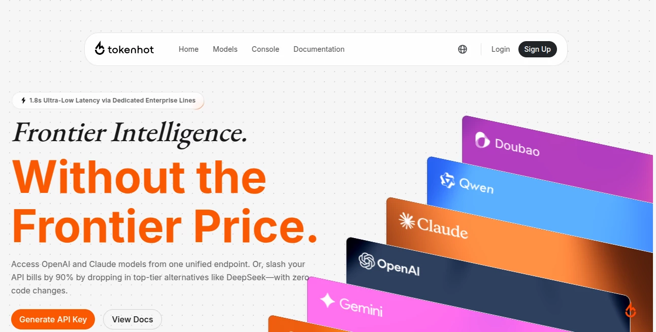 Screenshot of tokenhot – An AI tool in the ,AI Code Assistant ,AI API Design ,AI Developer Tools ,Large Language Models (LLMs)  category, showcasing its interface and key features.