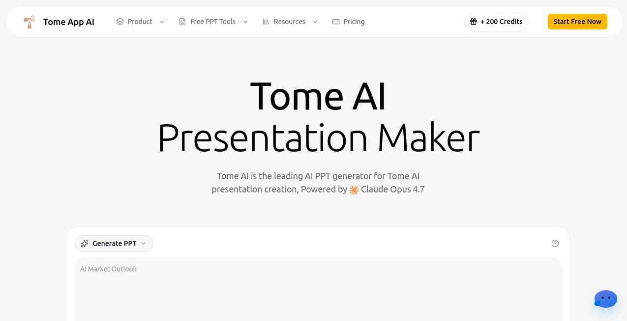 Screenshot of Tome App AI – An AI tool in the ,AI Education Assistant ,AI Presentation Generator ,AI Productivity Tools ,AI Documents Assistant  category, showcasing its interface and key features.