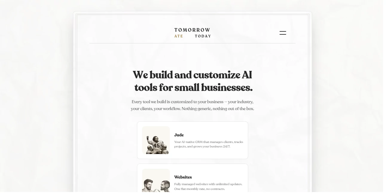 Screenshot of Tomorrow Ate Today – An AI tool in the ,AI Consulting Assistant ,AI Workflow Management ,Business ,Marketing  category, showcasing its interface and key features.