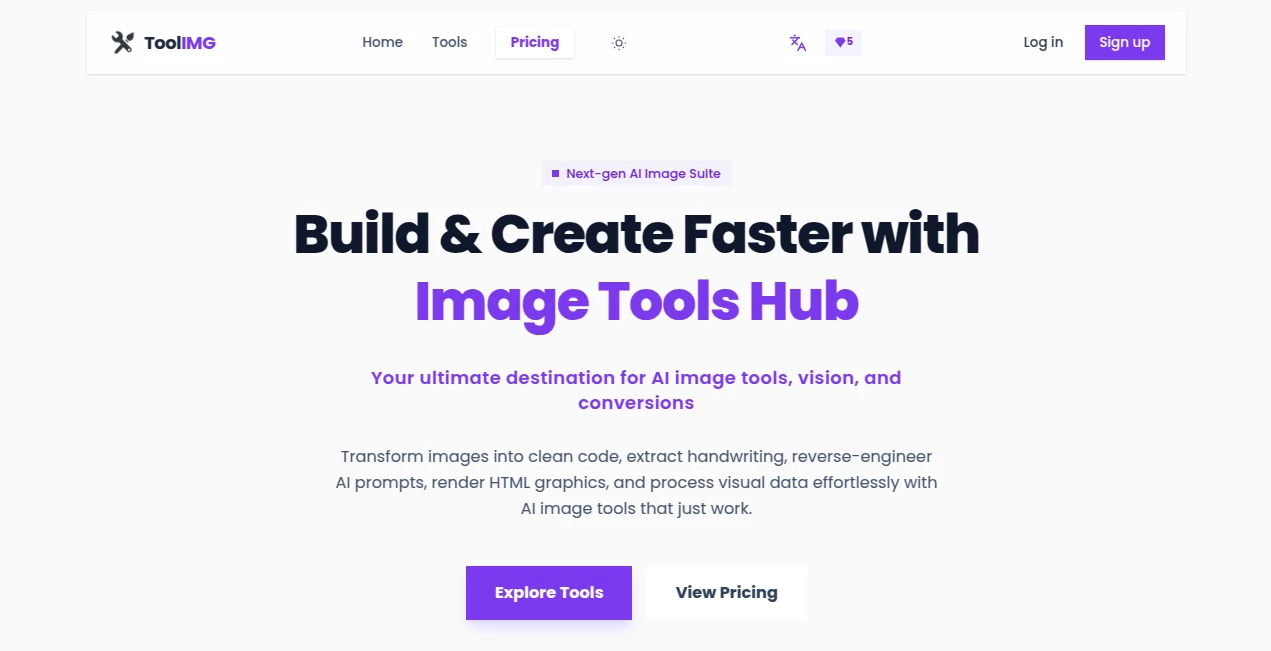Screenshot of ToolIMG – An AI tool in the ,AI Photo & Image Generator ,Photo & Image Editor ,AI Background Remover ,AI Productivity Tools  category, showcasing its interface and key features.