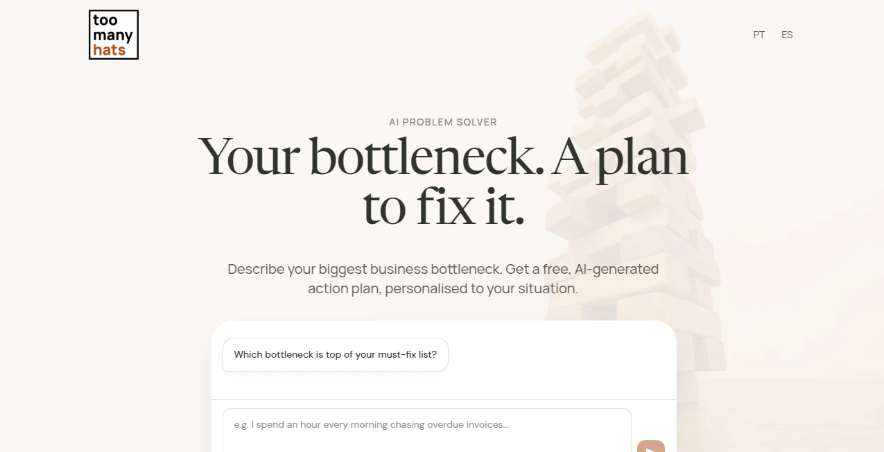 Screenshot of AI Problem Solver – An AI tool in the ,AI Productivity Tools ,AI Research Tool ,AI Business Ideas Generator  category, showcasing its interface and key features.