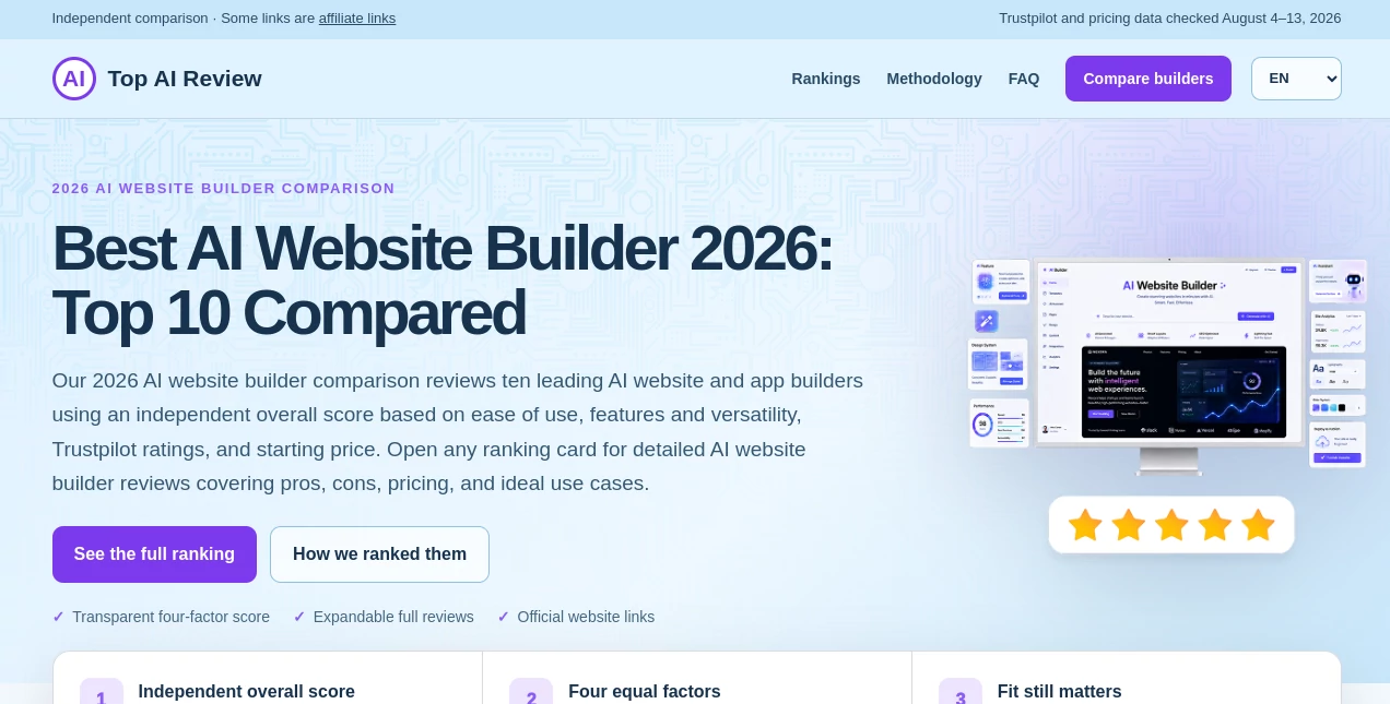 Screenshot of TopAI.review – An AI tool in the ,AI Website Builder ,AI Website Designer ,AI Design Generator ,Other  category, showcasing its interface and key features.