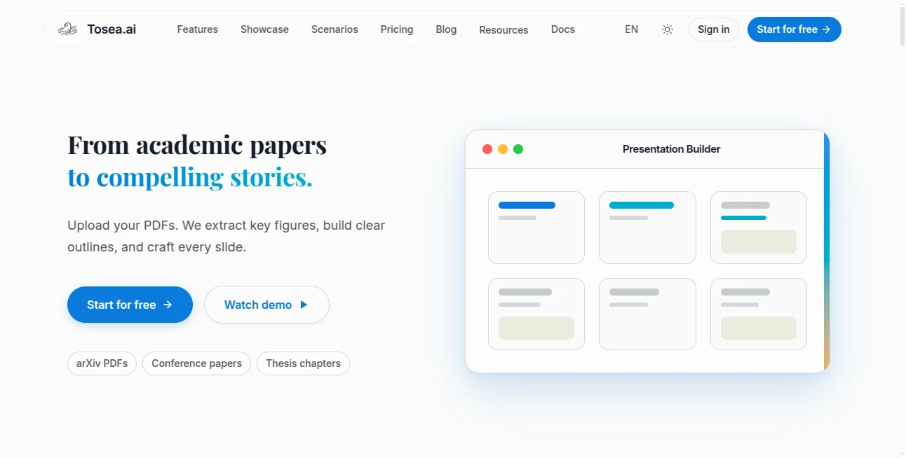 Screenshot of Tosea AI – An AI tool in the ,AI Blog Writer ,AI Content Generator ,Text & Writing ,AI Writing Assistants  category, showcasing its interface and key features.