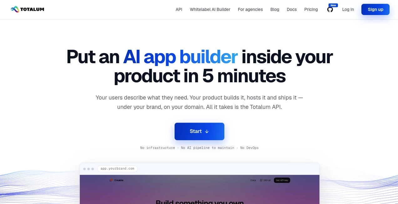 Screenshot of Totalum – An AI tool in the ,AI Website Builder ,AI No-Code & Low-Code ,AI Developer Tools ,AI App Builder  category, showcasing its interface and key features.