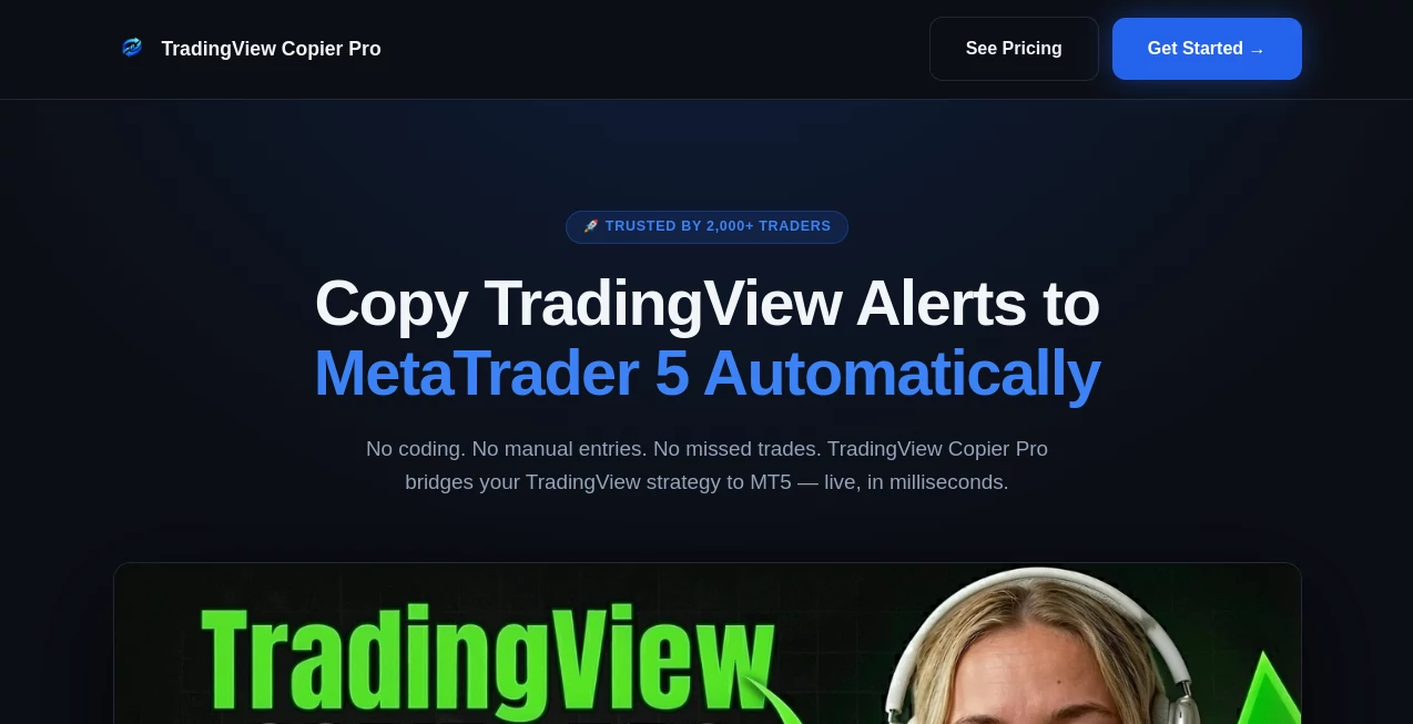 Screenshot of TradingView Copier Pro – An AI tool in the ,AI Investing Assistant ,AI Trading Bot Assistant  category, showcasing its interface and key features.