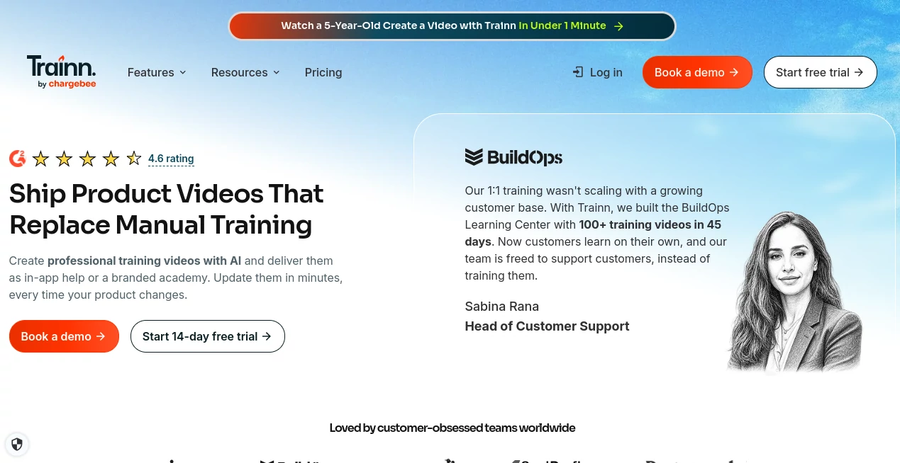 Screenshot of Trainn – An AI tool in the ,AI Video Generator ,AI Tutorial ,AI Course ,AI Productivity Tools  category, showcasing its interface and key features.
