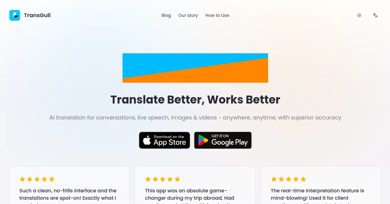 Screenshot of TransGull – An AI tool in the ,AI Translate ,AI Speech to Text ,AI Speech Recognition  category, showcasing its interface and key features.