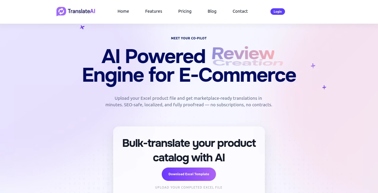 Screenshot of TranslateAI – An AI tool in the ,AI Translate ,AI Content Generator ,AI Product Description Generator ,AI SEO Assistant  category, showcasing its interface and key features.