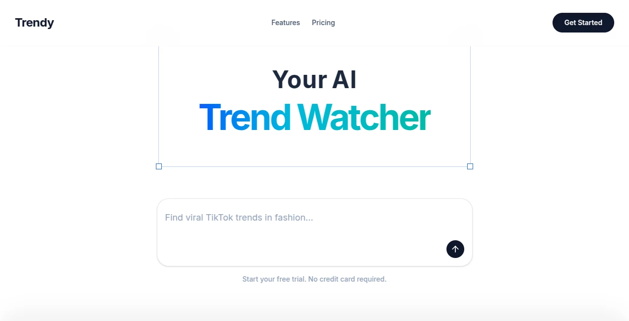 Screenshot of Trendy – An AI tool in the ,AI Life Assistant  category, showcasing its interface and key features.
