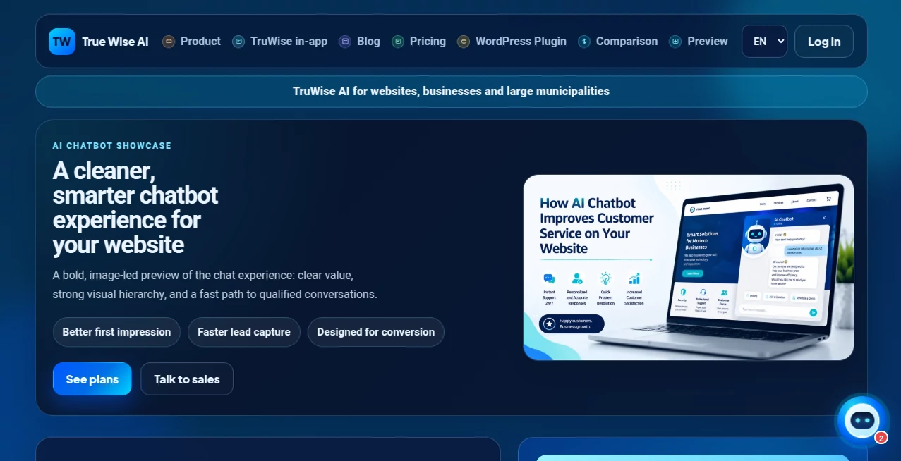 Screenshot of Truwise AI – An AI tool in the ,AI API Design ,AI Developer Tools ,AI Analytics Assistant  category, showcasing its interface and key features.
