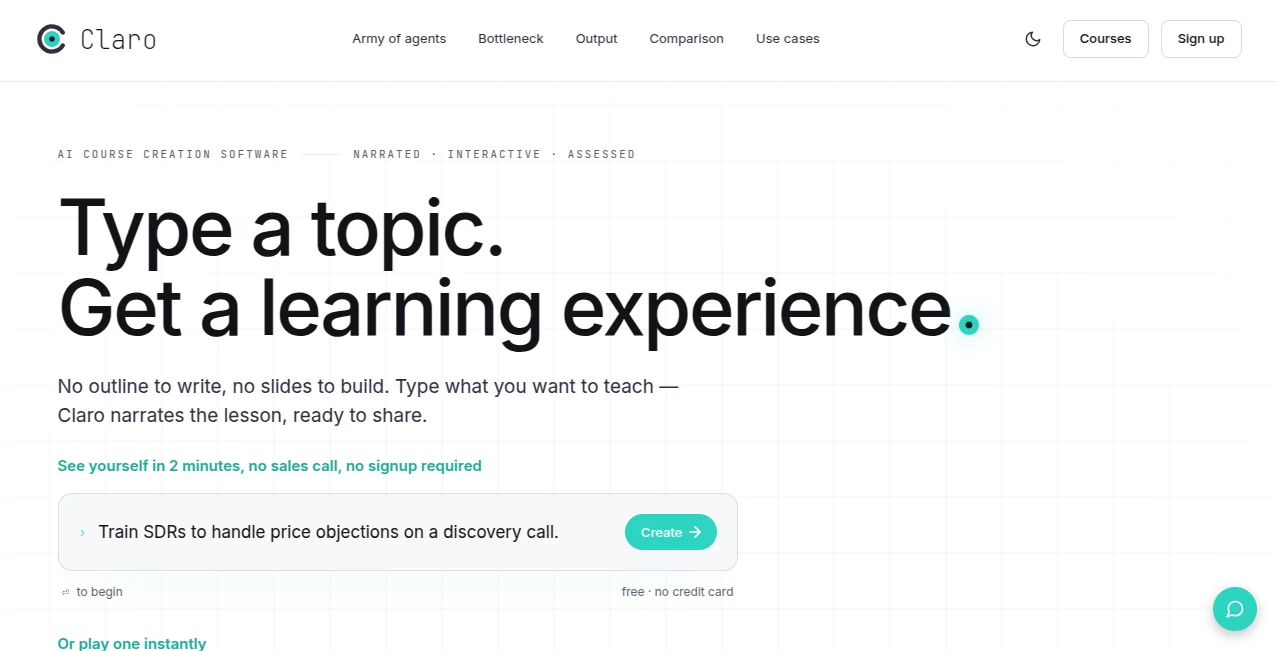 Screenshot of Claro – An AI tool in the ,AI Developer Tools ,AI Research Tool ,AI Business Ideas Generator ,AI Workflow Management  category, showcasing its interface and key features.