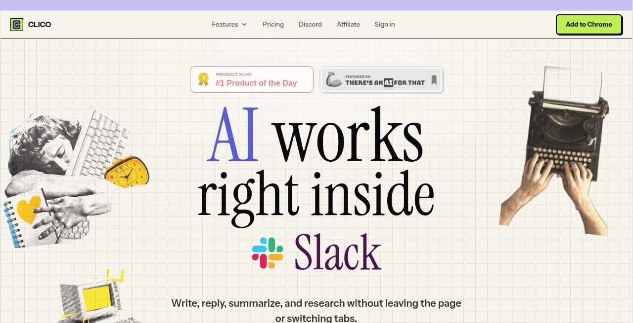 Screenshot of CLICO – An AI tool in the ,AI SEO Assistant ,AI Content Generator ,AI Copywriting ,AI Writing Assistants  category, showcasing its interface and key features.