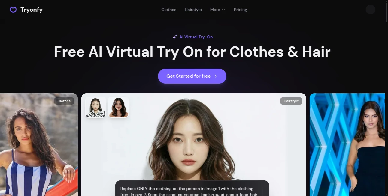Screenshot of TryOnfy – An AI tool in the ,Photo & Image Editor ,AI Design Generator ,AI Image to Image  category, showcasing its interface and key features.