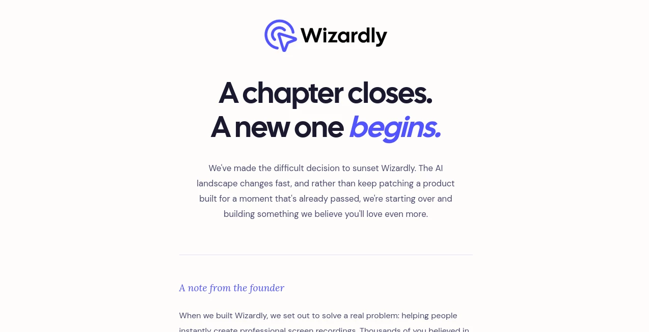 Screenshot of Wizardly – An AI tool in the ,AI Video Generator ,AI Recording ,AI Productivity Tools ,AI Meeting Assistant  category, showcasing its interface and key features.