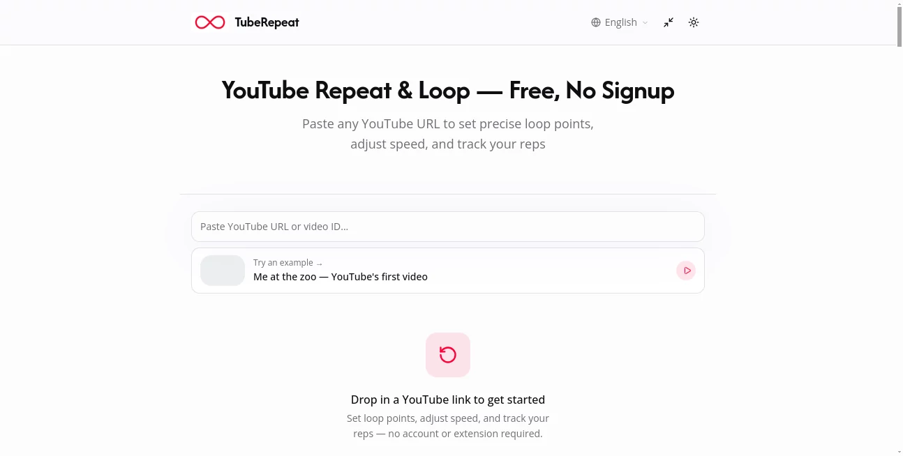 Screenshot of TubeRepeat – An AI tool in the ,Other  category, showcasing its interface and key features.