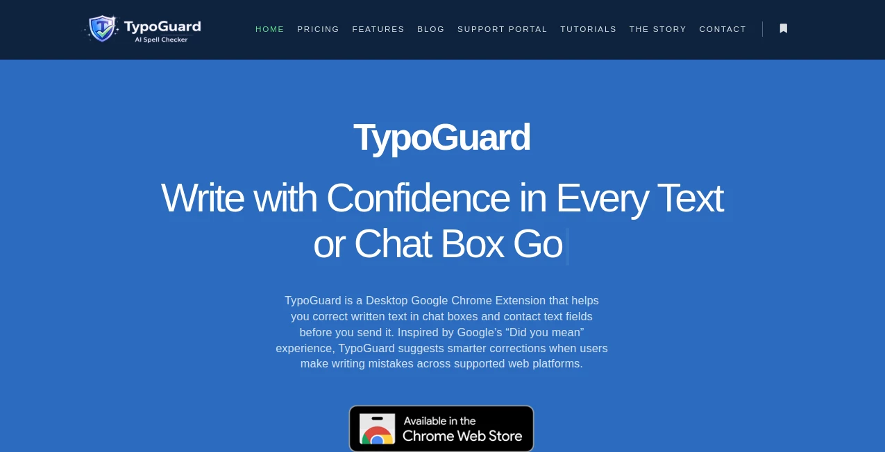 Screenshot of TypoGuard – An AI tool in the ,AI Productivity Tools ,Productivity  category, showcasing its interface and key features.