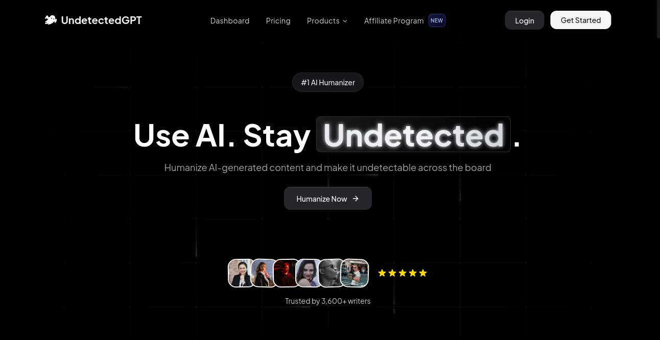 Screenshot of UndetectedGPT AI – An AI tool in the ,AI Grammar Checker ,AI Plagiarism Checker ,AI Rewriter ,AI Content Detector  category, showcasing its interface and key features.