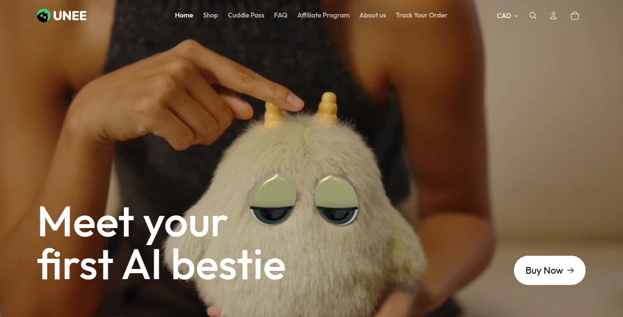 Screenshot of UNEE – An AI tool in the ,AI Life Assistant ,AI Mental Health ,AI Chatbot ,AI Voice Assistants  category, showcasing its interface and key features.