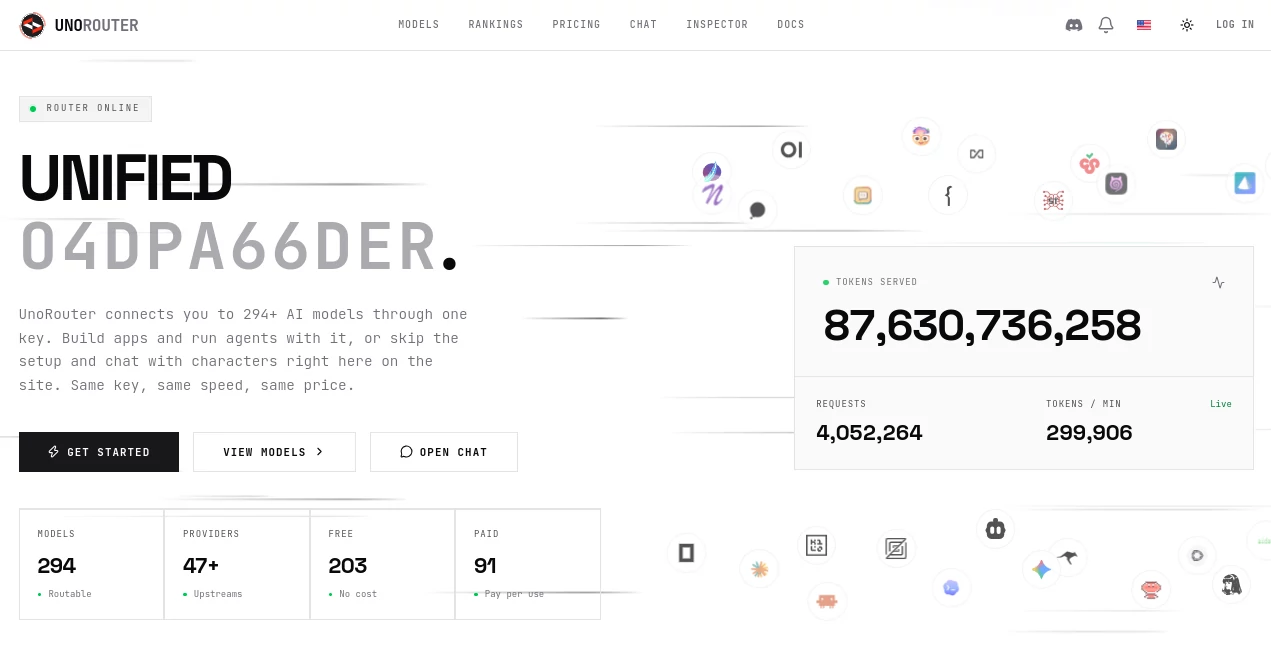 Screenshot of UnoRouter – An AI tool in the ,AI Chatbot ,Large Language Models (LLMs) ,AI Developer Tools ,Other  category, showcasing its interface and key features.