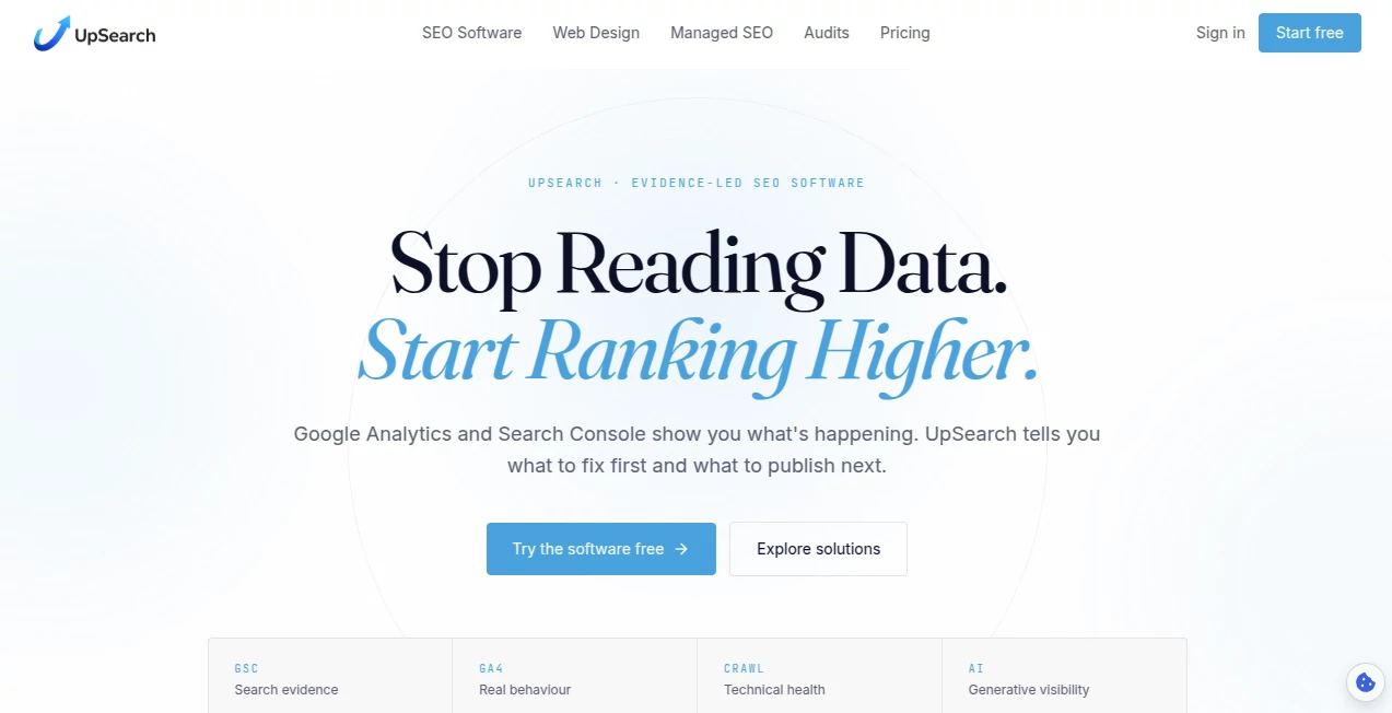 Screenshot of UpSearch – An AI tool in the ,AI SEO Assistant ,AI Productivity Tools ,AI Research Tool ,AI Analytics Assistant  category, showcasing its interface and key features.