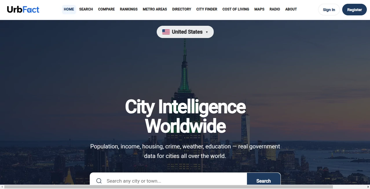 Screenshot of UrbFact – An AI tool in the ,AI Research Tool ,Other  category, showcasing its interface and key features.