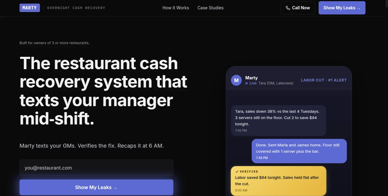 Screenshot of MARTY – An AI tool in the ,AI Business Ideas Generator ,AI Analytics Assistant ,AI Customer Service Assistant ,AI Productivity Tools  category, showcasing its interface and key features.