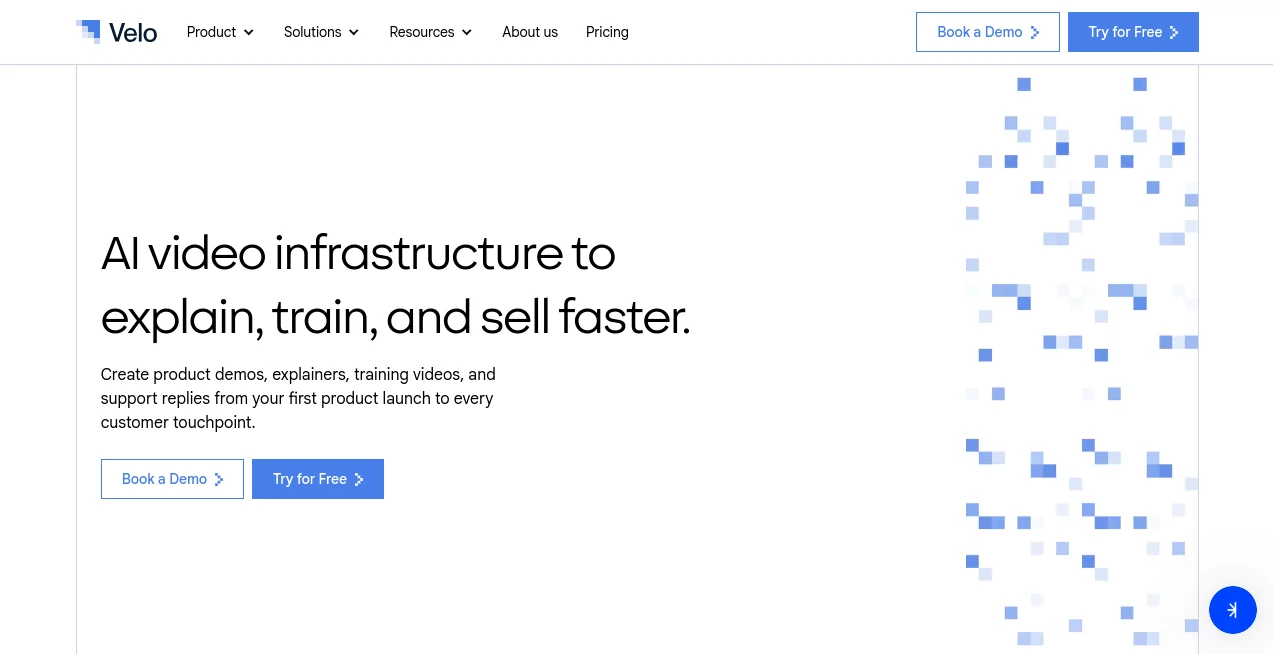 Screenshot of Velo – An AI tool in the ,AI Video Editor ,AI Video Generator ,AI Presentation Generator ,AI Team Collaboration  category, showcasing its interface and key features.