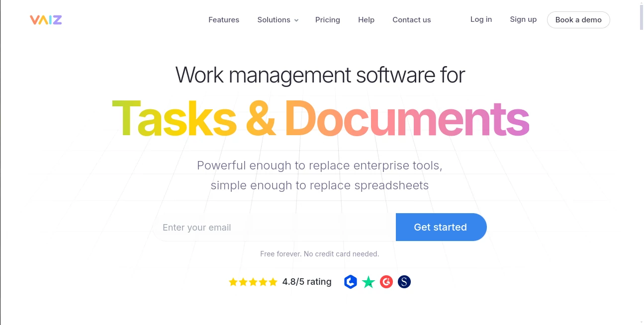 Screenshot of Vaiz – An AI tool in the ,AI Productivity Tools ,AI Team Collaboration ,AI Notes Assistant ,AI Workflow Management  category, showcasing its interface and key features.