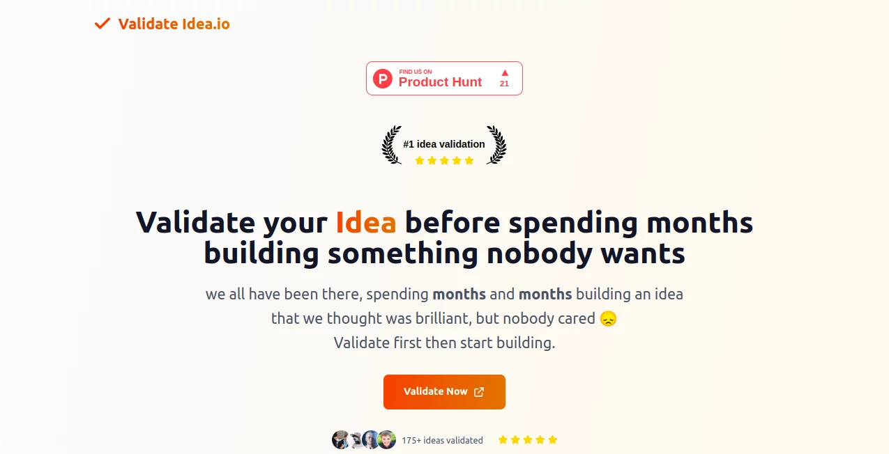Screenshot of Validate Idea.io – An AI tool in the ,AI Marketing Plan Generator ,AI Research Tool ,AI Business Ideas Generator ,AI Consulting Assistant  category, showcasing its interface and key features.